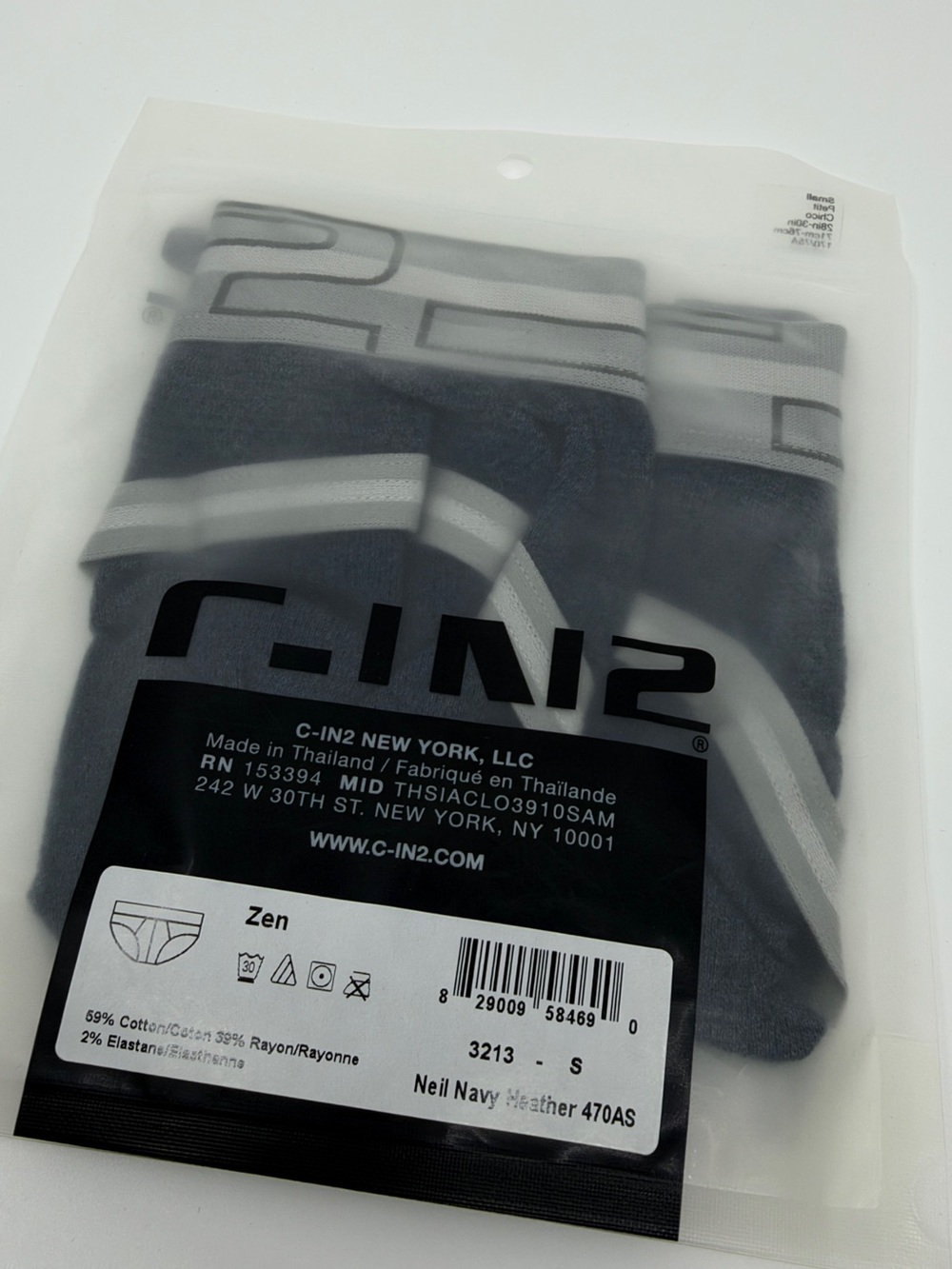 CIN2 Zen Low Rise Men's Briefs in Navy Heather